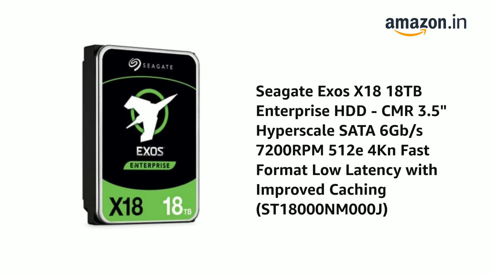 Amazon.in: Buy Seagate Exos X18 18TB Enterprise HDD - CMR